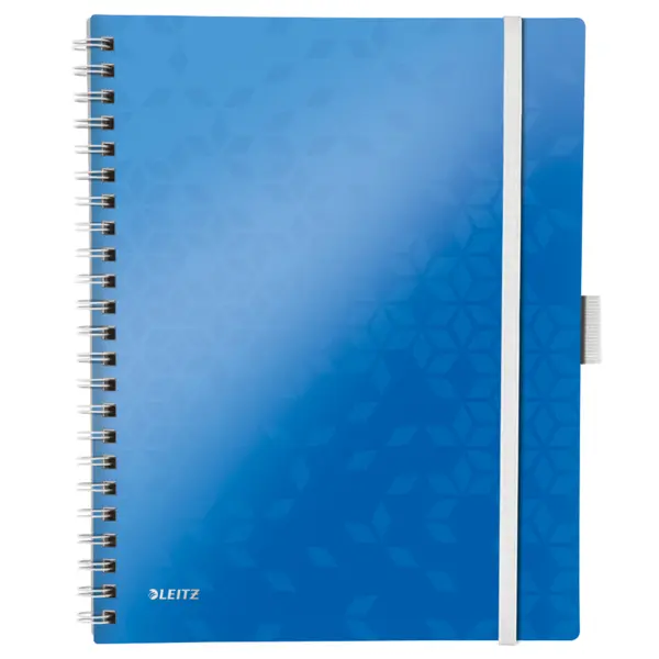 Caiet Leitz WOW Be Mobile A4 coperta PP cu spira 80 file dictando Caiet Leitz WOW Be Mobile A4 coperta PP cu spira 80 file dictando albastru metalizat