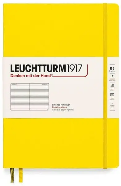 Caiet Leuchtturm1917 Composition - B5, galben, liniat, copertă rigidă