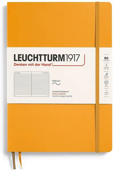 Caiet Leuchtturm1917 Composition - B5, portocaliu, liniat, copertă moale