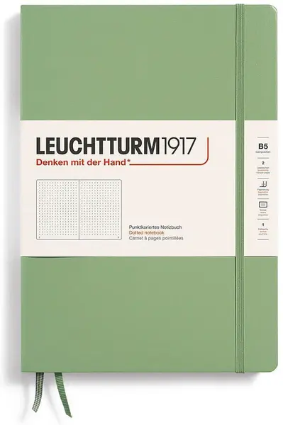Caiet Leuchtturm1917 Composition - B5, verde deschis, pagini cu puncte, copertă rigidă