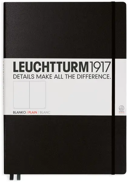 Caiet Leuchtturm1917 Master Classic - A4+, pagini albe, negru