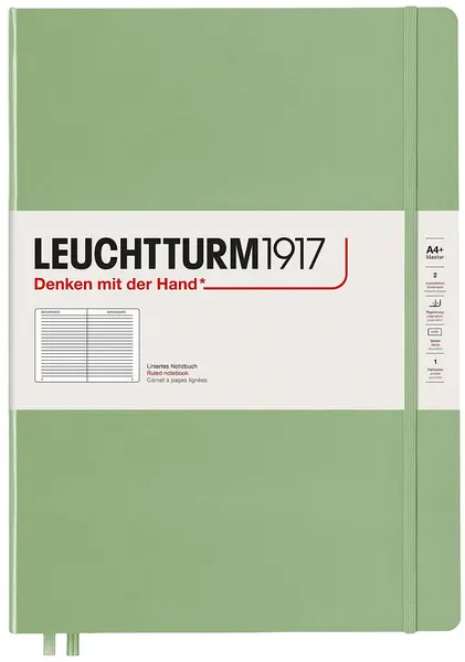 Caiet Leuchtturm1917 Master Slim - A4+, liniat, verde deschis
