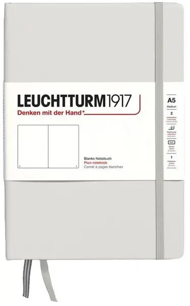 Caiet Leuchtturm1917 Natural Colors - A5, gri, pagini albe, copertă rigidă
