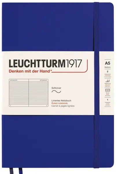 Caiet Leuchtturm1917 New Colours - A5, liniat, Ink, copertă moale