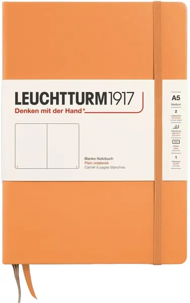 Caiet Leuchtturm1917 New Colours - A5, pagini albe, Apricot, coperte rigide
