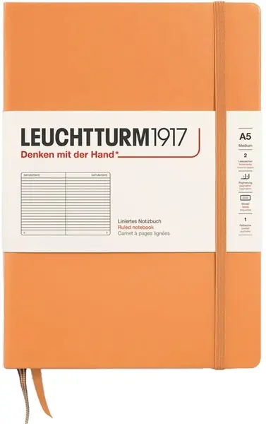 Caiet Leuchtturm1917 New Colours - A5, pagini liniare, Apricot, coperte rigide