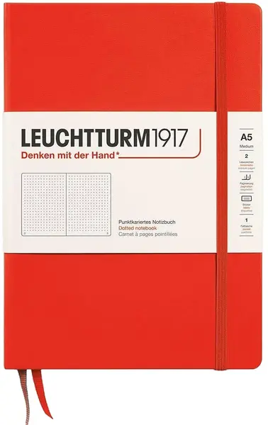 Caiet Leuchtturm1917 New Colours - A5, pagini punctate, Lobster, coperte rigide