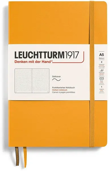 Caiet Leuchtturm1917 Rising Colors - A5, portocaliu, cu puncte, copertă moale