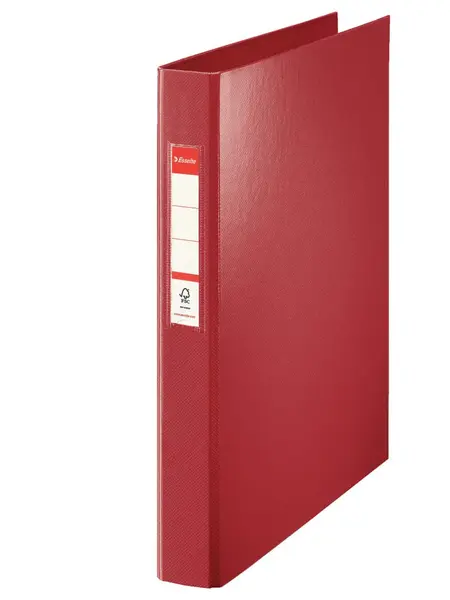 Caiet mecanic Esselte, PP/PP, partial reciclat, certificare FSC, A4, mecanism 4RR, inel 25 mm, visiniu Caiet mecanic Esselte, PP/PP, partial reciclat, certificare FSC, A4, mecanism 4RR, inel 25 mm, visiniu