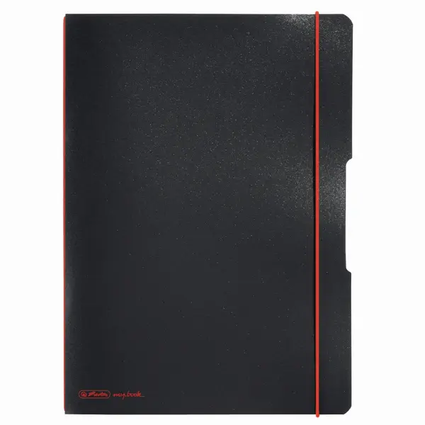 Caiet My.Book Flex A4, 40 file x2, Herlitz negru, dictando+matematica