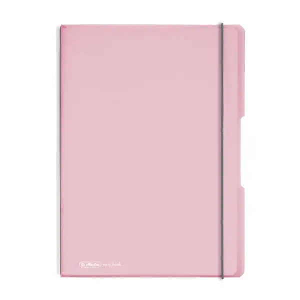 Caiet My.Book Flex A4, 40 file x2, Herlitz roz deschis transparent, dictando+matematica