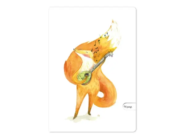 Caiet special A5 foaie velina, ilustratie Vulpoiul trubadur,48 file, 80g