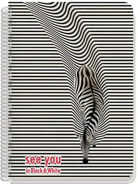 Caiet spiralat Black&White See You - A4, 80 coli, sortiment