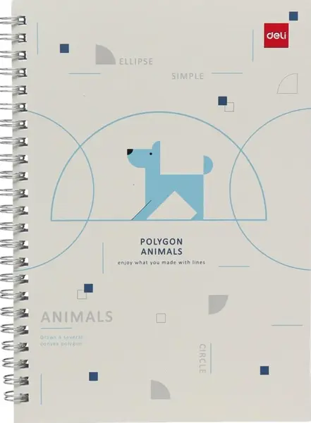 Caiet spiralat Deli - Animale, ELA560, A5, 60 de coli, asortiment