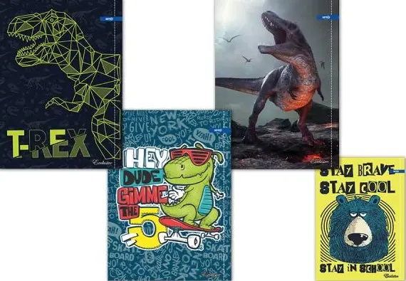 Caiet Spree Dinosaur - A4, 62 de coli, linii largi, sortiment