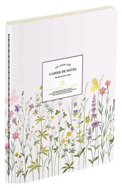 Caiet Victoria's Journals Florals - mov deschis, copertă laminată, liniate, 48 de foi, format B5