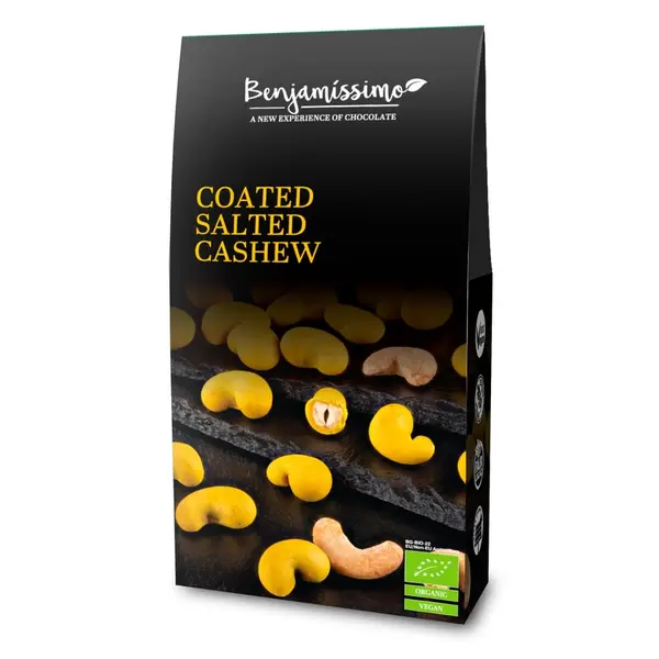 Caju sarat invelit in ciocolata cu turmeric, bio, 60g, Benjamissimo