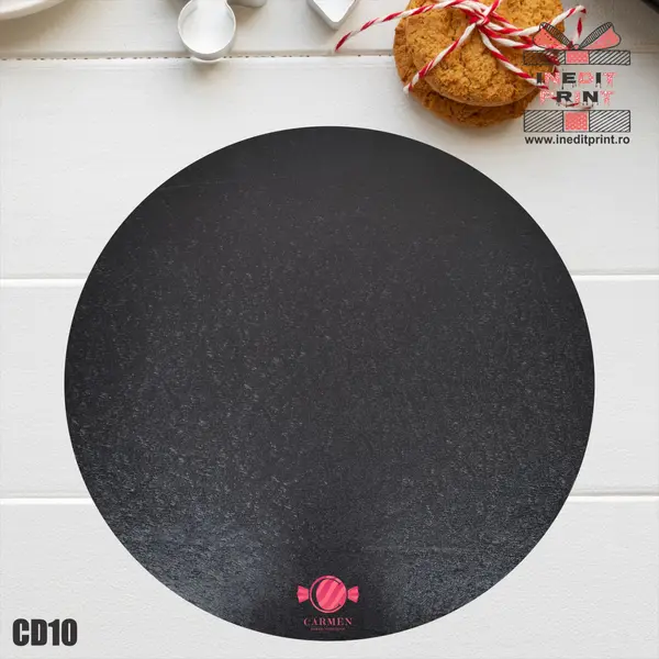 Cake Drum personalizat premium rotund Negru Inedit Print CD10 30 cm