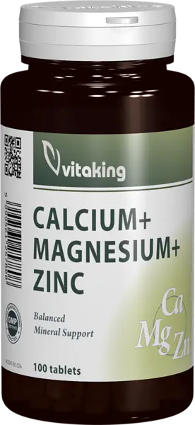 Calciu + Magneziu + Zinc, 100 comprimate, Vitaking