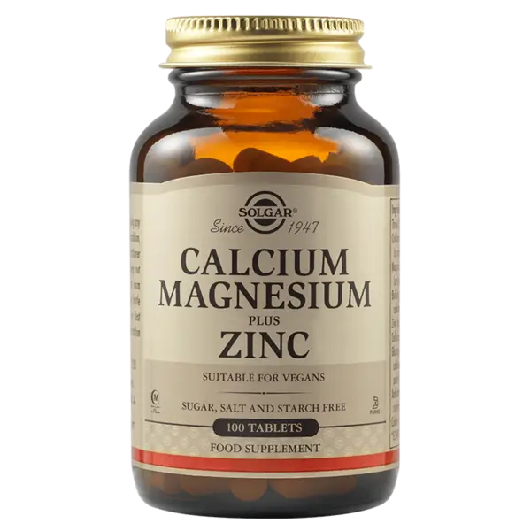 Calciu Magneziu + Zinc, 100 tablete, Solgar