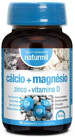 Calciu + Magneziu + Zinc + Vitamina D3, 90 comprimate, Naturmil