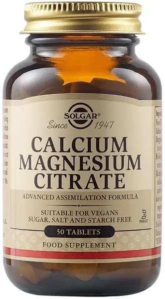 Calcium Magnesium Citrate, 50 tablete, Solgar