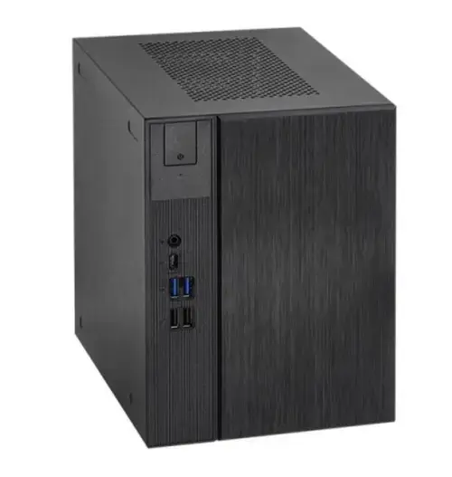 Calculator Barebone ASRock DeskMeet X300 Series, fara procesor, AMD AM4 Socket, fara memorie RAM, fara stocare, Sursa 500W, No OS (Negru)