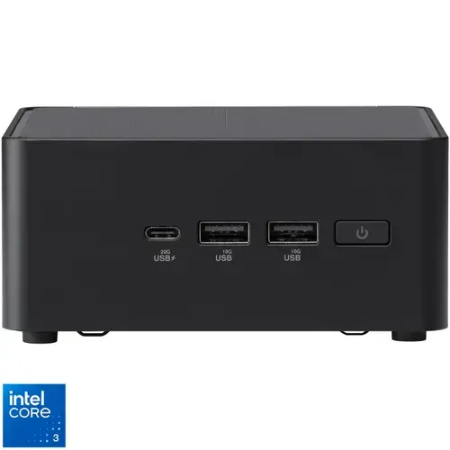Calculator Barebone Asus NUC 14 Pro RNUC14RVHI300002I cu procesor Intel® Core™ 3 100U pana la 4.7 GHz, fara RAM, fara stocare, Intel® Graphics, No OS, EU cord (Negru)