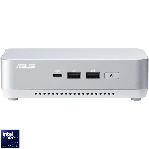 Calculator Barebone Mini PC Asus NUC 14 Pro+ RNUC14RVSU700002I cu procesor Intel® Core™ Ultra 7 155H pana la 4.8 GHz, fara RAM, fara stocare, Intel® Arc™ Graphics, No OS, EU cord (Alb)