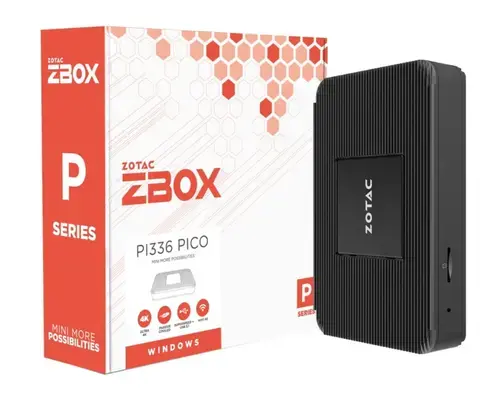 Calculator Barebone ZOTAC ZBOX P Series PI336 pico, Mini-PC, Intel Celeron N6211, 2 cores, 1.2GHz up to 3.0GHz, 1.5MB, 4GB DDR4, 128GB eMMC, Wi-Fi, Blueooth, Windows 11 Pro (Negru)