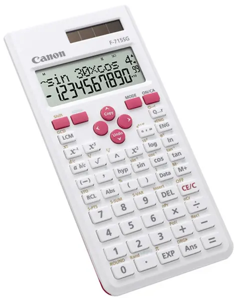 Calculator Canon - F-715SG, 12 cifre, alb cu butoane roz