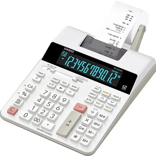 Calculator cu banda Casio imprimare 2 culori alb Calculator cu banda Casio imprimare 2 culori alb