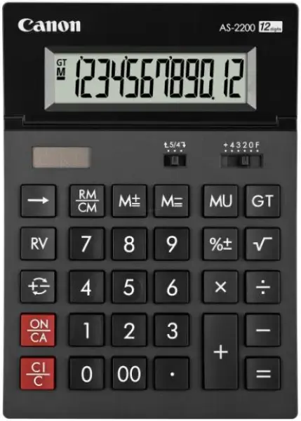 Calculator de birou Canon AS-2200 (Negru)