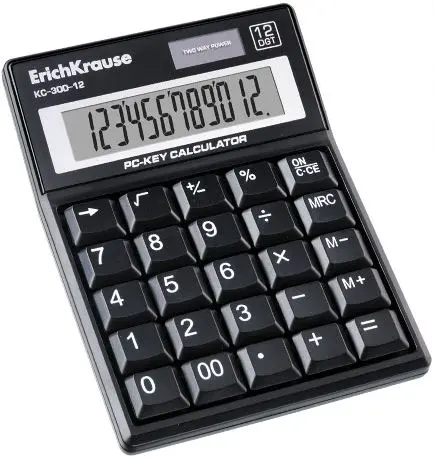 Calculator de birou Erich Krause - KC-300, PC-Key, Afisaj cu 12 cifre