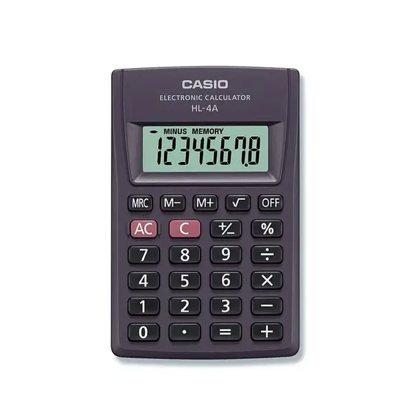 Calculator de buzunar 8 digits Casio HL-4A negru Calculator de buzunar 8 digits Casio HL-4A negru