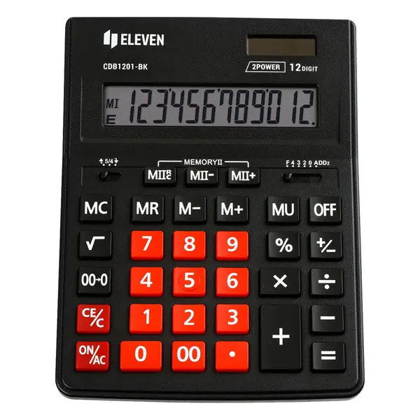 Calculator Eleven - CDB1201BK-RD, negru/roşu