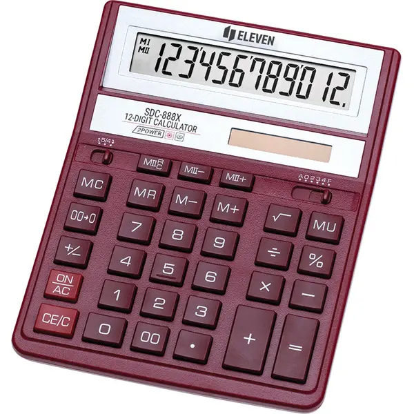 Calculator Eleven - SDC-888XRD, 12 cifre, roșu