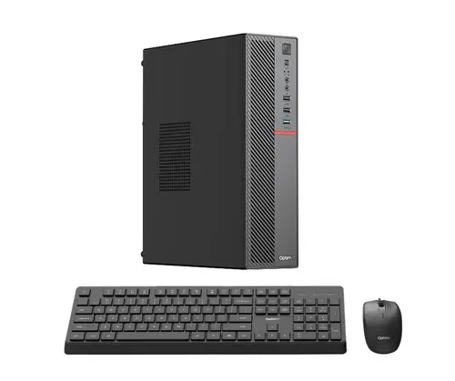 Calculator Sistem PC Desktop Office OptimX T5 SFF, Intel Core i3-10100, 16GB DDR4, 512GB SSD, Win11 Pro + kit tastatura si mouse cu fir