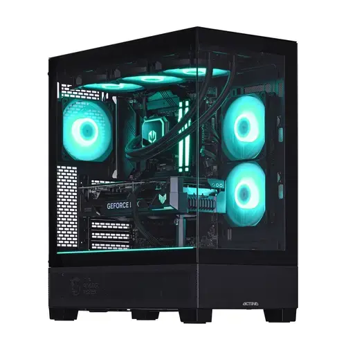 Calculator Sistem PC Gaming Actina KOMACNGIP0367, Procesor Intel® Core™ i5-14600KF, 14 cores, 2.6GHz-5.3GHz, 24MB, 32GB DDR5, 1TB SSD, NVIDIA GeForce RTX 5060 8GB, Wi-Fi, Bluetooth, No OS (Negru)