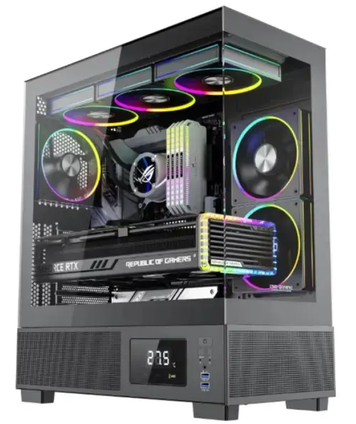 Calculator Sistem PC Gaming OptimX Gold Ambra, Intel Core i3-9100 3.60 - 4.20GHz, 16GB DDR4, 512GB SSD, Radeon RX 580 8GB, Windows 11 Pro