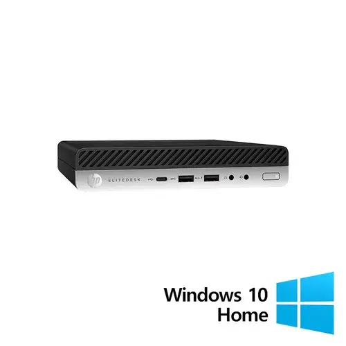 Calculator Sistem PC Refurbished HP EliteDesk 800 G3 Mini PC, Intel Core i5-6500T 2.50GHz, 8GB DDR4, 256GB SSD + Windows 10 Home
