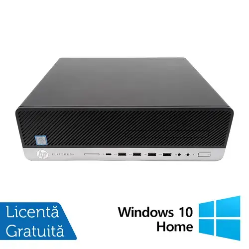 Calculator Sistem PC Refurbished HP EliteDesk 800 G5 SFF, Intel Core i5-9500 3.00-4.40GHz, 8GB DDR4, 256GB SSD + Windows 10 Home