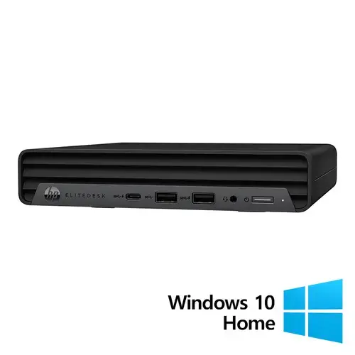 Calculator Sistem PC Refurbished HP EliteDesk 800 G6 Mini PC, Intel Core i5-10500T 2.30 - 3.80GHz, 8GB DDR4, 256GB SSD + Windows 10 Home