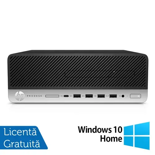 Calculator Sistem PC Refurbished HP ProDesk 600 G3 SFF, Intel Core i3-6100 3.70GHz, 8GB DDR4, 256GB SSD, DVD-ROM + Windows 10 Home