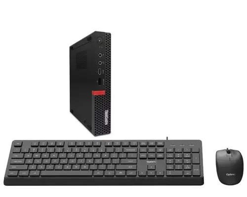 Calculator Sistem PC Refurbished Lenovo ThinkCentre M720q MiniPC, Intel Core i7-8700T 2.40 - 4.00GHz, 8GB DDR4, 256GB SSD NVMe + cadou tastatura si mouse OptimX Pro KM500