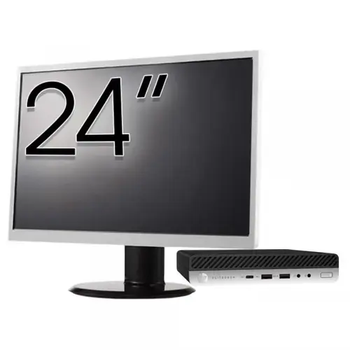 Calculator Sistem PC Refurbished Pachet Calculator refurbished HP EliteDesk 800 G3 Mini PC, Intel Core i5-6500T 2.50GHz, 16GB DDR4, 512GB SSD + Monitor 24"