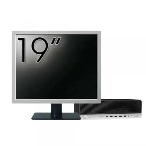 Calculator Sistem PC Refurbished Pachet Calculator refurbished HP ProDesk 800 G3 SFF, Intel Core i5-7500 3.40-3.80GHz, 8GB DDR4, 256GB SSD + Monitor 19"