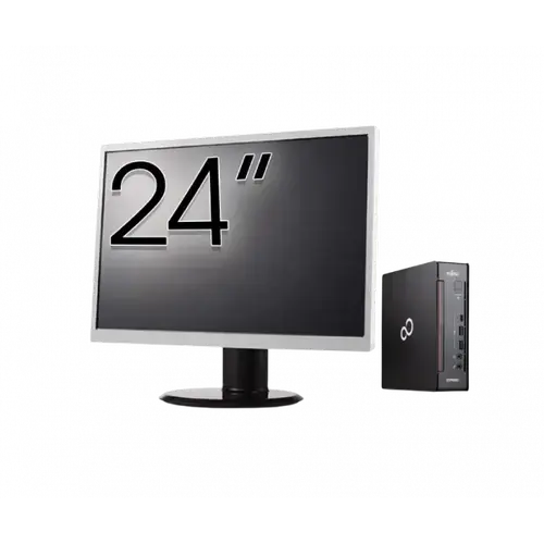 Calculator Sistem PC Refurbished Pachet Calculator refurbished Fujitsu Esprimo Q958 Mini PC, Intel Core i5-8400 2.80 - 4.00GHz, 8GB DDR4, 256GB SSD + Monitor 24"