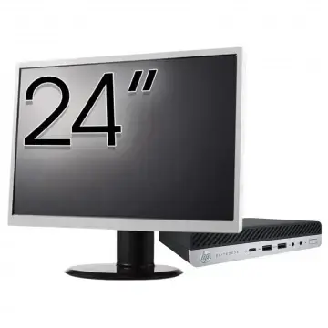 Calculator Sistem PC Refurbished Pachet Calculator refurbished HP EliteDesk 800 G5 Mini PC, Intel Core i5-9500T 2.20 - 3.70GHz, 8GB DDR4, 256GB SSD + Monitor 24"