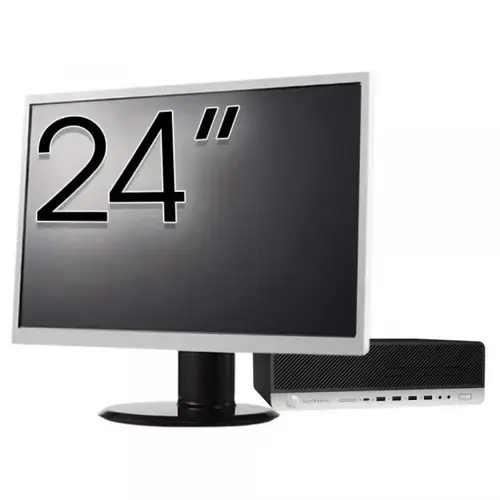 Calculator Sistem PC Refurbished Pachet Calculator refurbished HP ProDesk 800 G3 SFF, Intel Core i5-7500 3.40-3.80GHz, 8GB DDR4, 256GB SSD + Monitor 24"